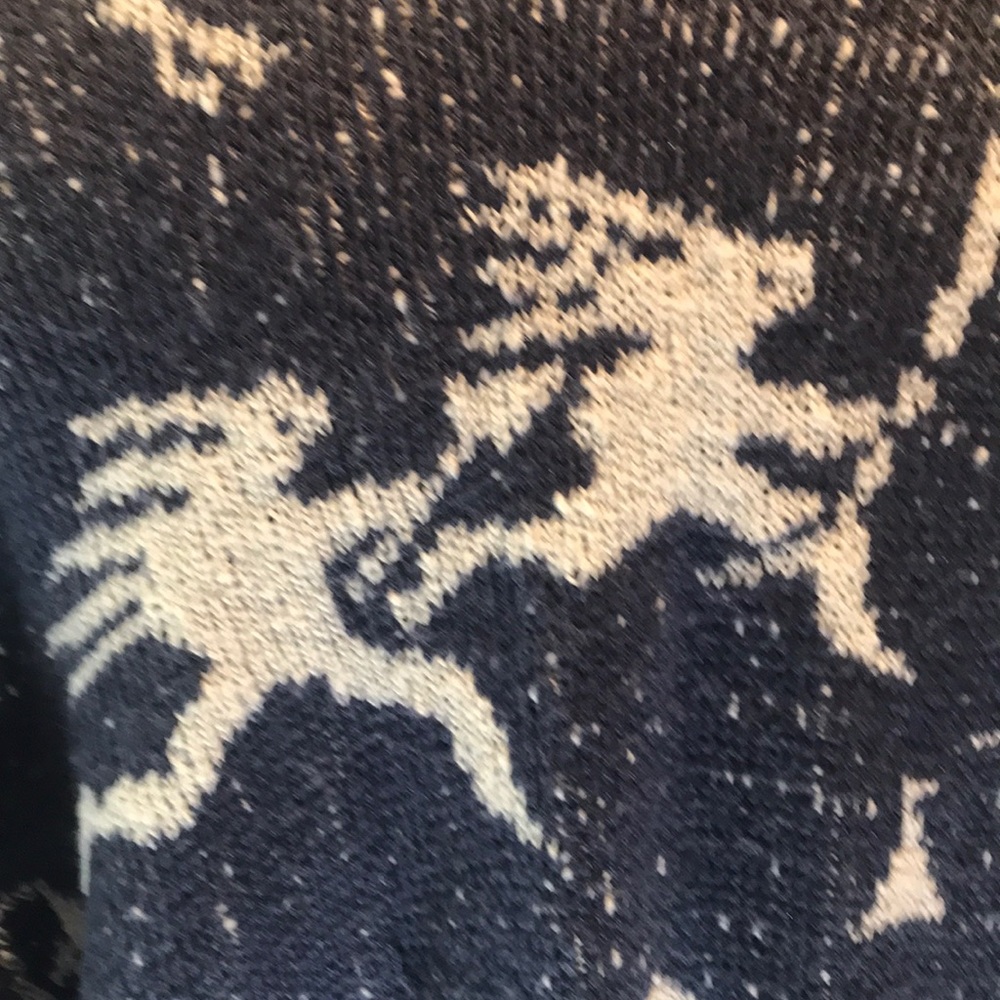 “LINDA LUNDSTROM” Tribal Print Waterfall Sweater. - Picture 9 of 12